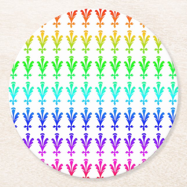 Posavasos Redondo De Papel Catastro floral festivo (Anverso)