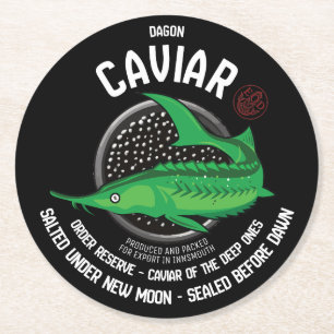 Posavasos Redondo De Papel Caviar de Dágono - El lujo abisal de Innsmouth