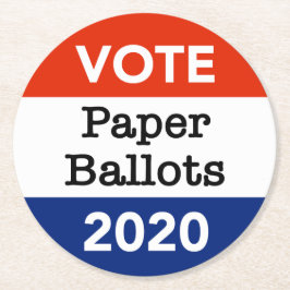 Posavasos Redondo De Papel Cédulas electorales 2020
