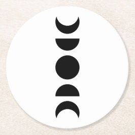 Posavasos Redondo De Papel Celestial Moon Phases