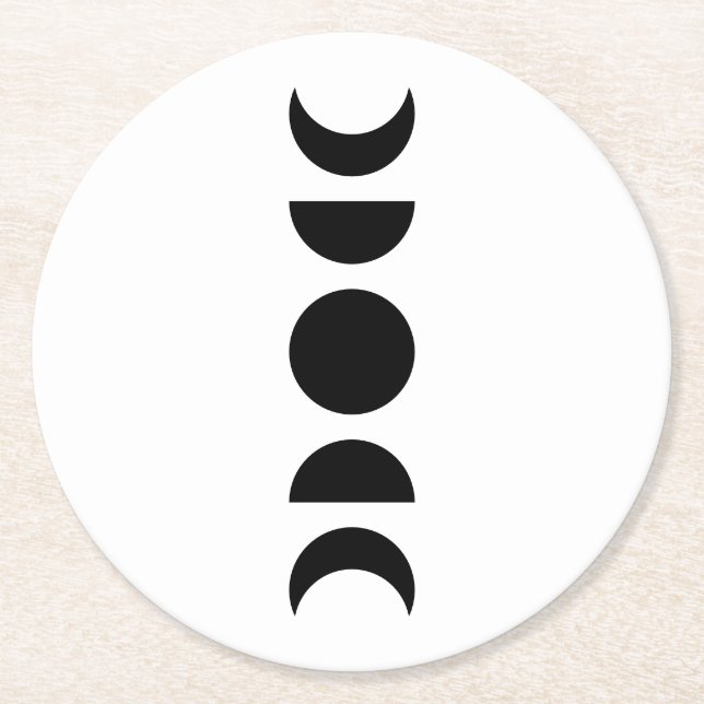 Posavasos Redondo De Papel Celestial Moon Phases (Anverso)