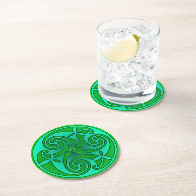 Posavasos Redondo De Papel Celtic Art & Design Paper Coasters (In situ)