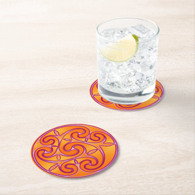 Posavasos Redondo De Papel Celtic Art & Design Paper Coasters (In situ)
