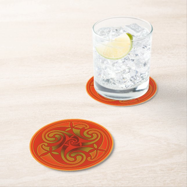 Posavasos Redondo De Papel Celtic Art & Design Paper Coasters (In situ)