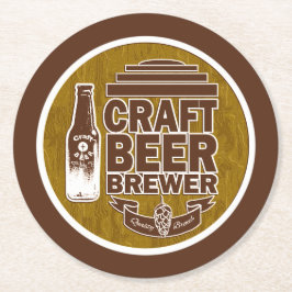 Posavasos Redondo De Papel Cervecería de naves - Marrón