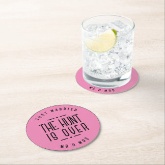 Posavasos Redondo De Papel Cerveza de la recepción de bodas, bar, gallos fies