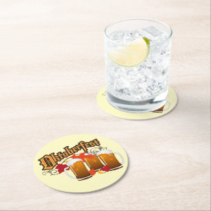 Posavasos Redondo De Papel Cerveza de otoño de Oktoberfest