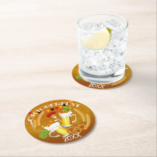 Posavasos Redondo De Papel Cerveza de tostado Oktoberfest