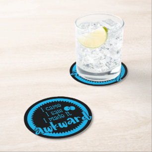 Posavasos Redondo De Papel Cerveza divertida, vino, bar, tarta fiesta
