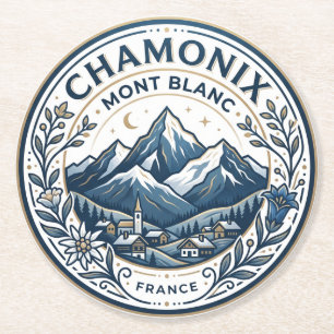 Posavasos Redondo De Papel Chamonix-Mont-Blanc Francia