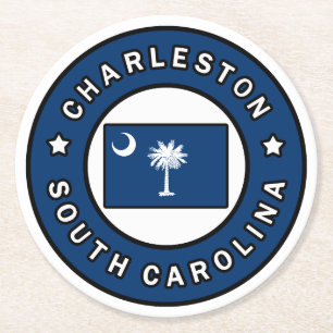 Posavasos Redondo De Papel Charleston South Carolina