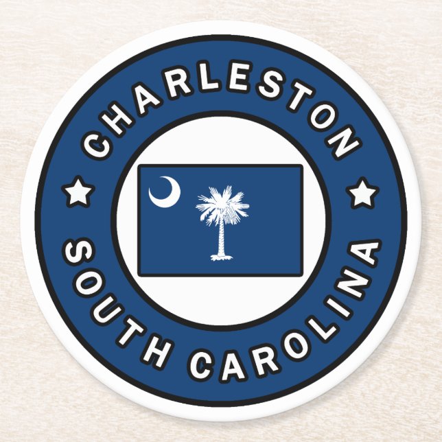 Posavasos Redondo De Papel Charleston South Carolina (Anverso)