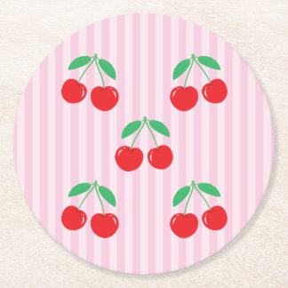 Posavasos Redondo De Papel Cherry Paper Round Coasters