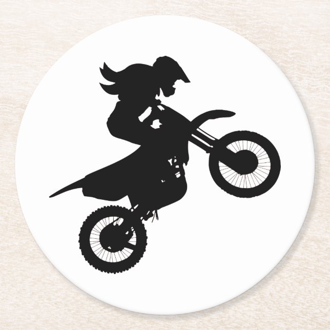 Posavasos Redondo De Papel Chica Dirt Bike (Anverso)