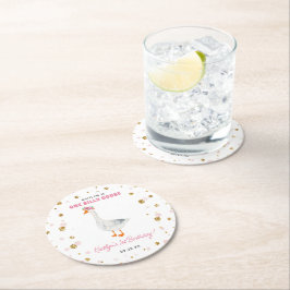 Posavasos Redondo De Papel Chicas de un tonto ganso primer Fiesta de cumpleañ