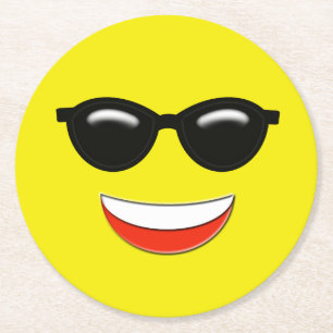 Posavasos Redondo De Papel Chill Emoji