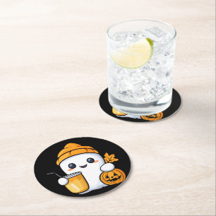 Posavasos Redondo De Papel Chill Ghost Coffee Cálido Cae
