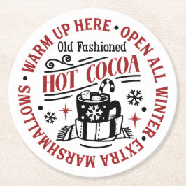 Posavasos Redondo De Papel Chocolate caliente caliente aquí estación Fiesta