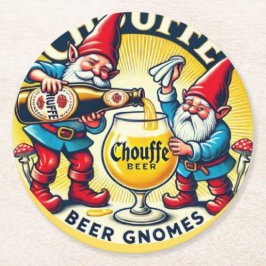 Posavasos Redondo De Papel Chouffe Beer Gnomes Theme Design