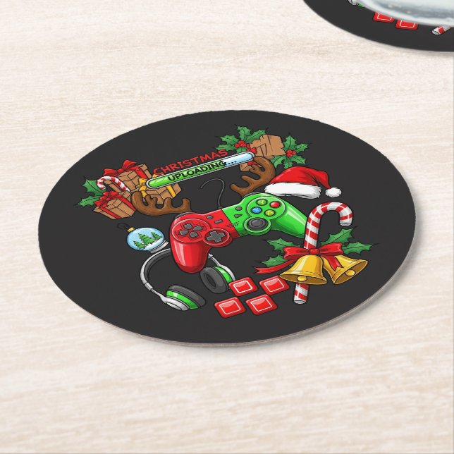 Posavasos Redondo De Papel Christmas (En perspectiva)