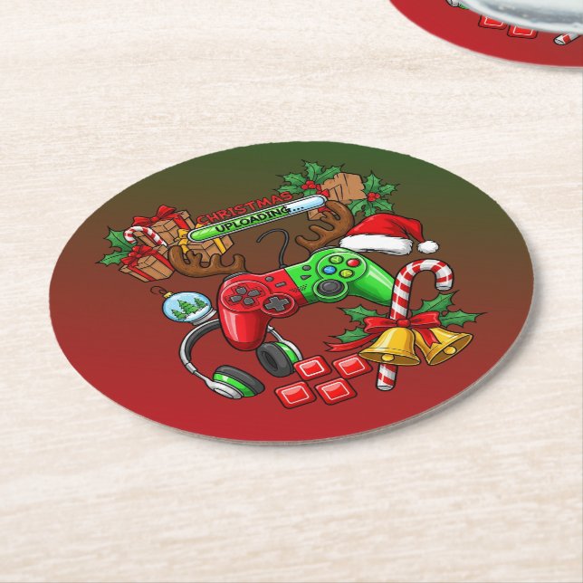 Posavasos Redondo De Papel Christmas (En perspectiva)