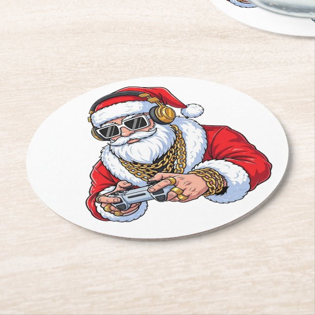 Posavasos Redondo De Papel Christmas (En perspectiva)