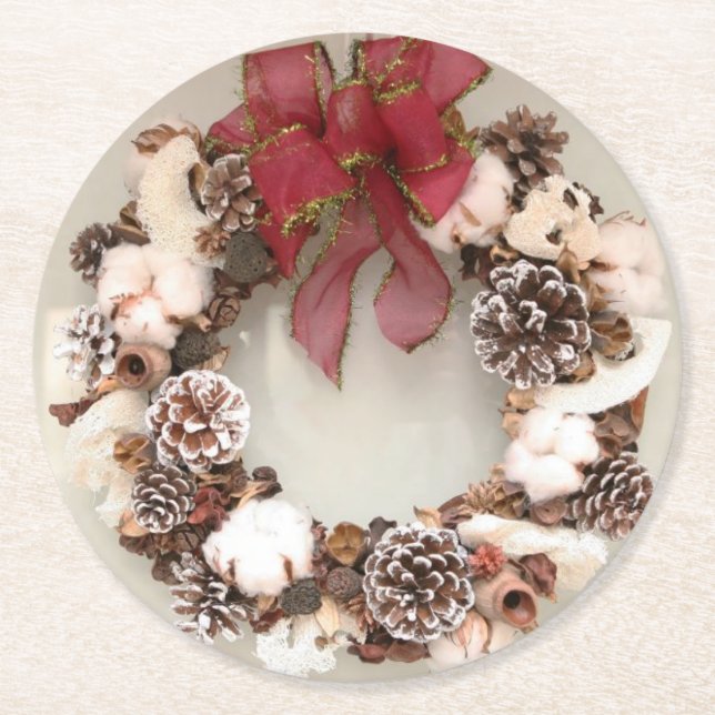 Posavasos Redondo De Papel Christmas A (Anverso)