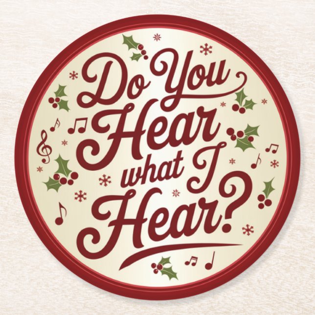 Posavasos Redondo De Papel  Christmas Lyric Coaster (Anverso)