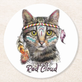 Posavasos Redondo De Papel Cielo rojo lindo