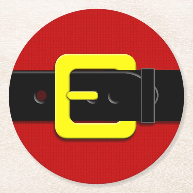 Posavasos Redondo De Papel Cinturón de Santa Claus (Anverso)