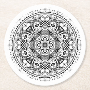 Posavasos Redondo De Papel Círculo de la mandala
