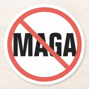 Posavasos Redondo De Papel Círculo rojo sin Rótulo opinión política anti MAGA