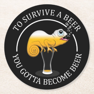 Posavasos Redondo De Papel Cita divertida de Beer Lover - Cerveza