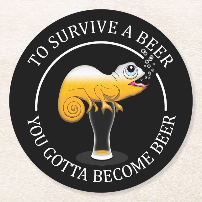 Posavasos Redondo De Papel Cita divertida de Beer Lover - Cerveza (Anverso)