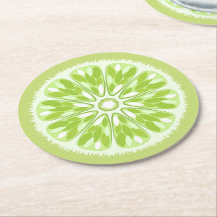 Posavasos Redondo De Papel Citrus Slices Lime