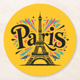 Posavasos Redondo De Papel Ciudad de las Luces: Audaz Arte de la tipografía d