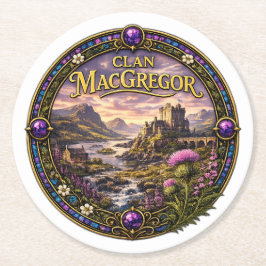 Posavasos Redondo De Papel Clan Escocés MacGregor