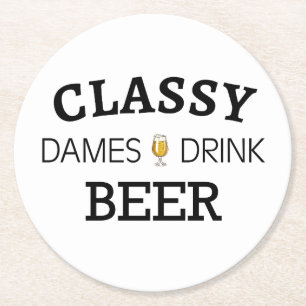 Posavasos Redondo De Papel Classy Dames Being Beer