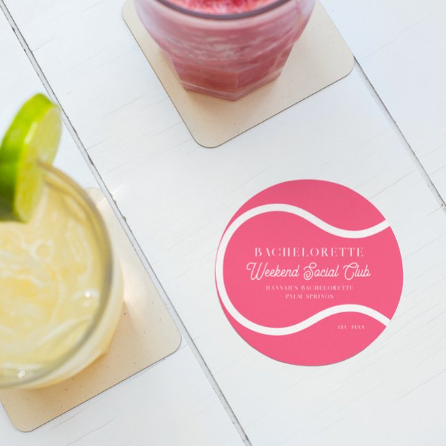 Posavasos Redondo De Papel Club Campestre de Tenis | Bachelorette (Subido por el creador)