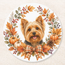 Coaster de Yorkshire Terrier Otoño