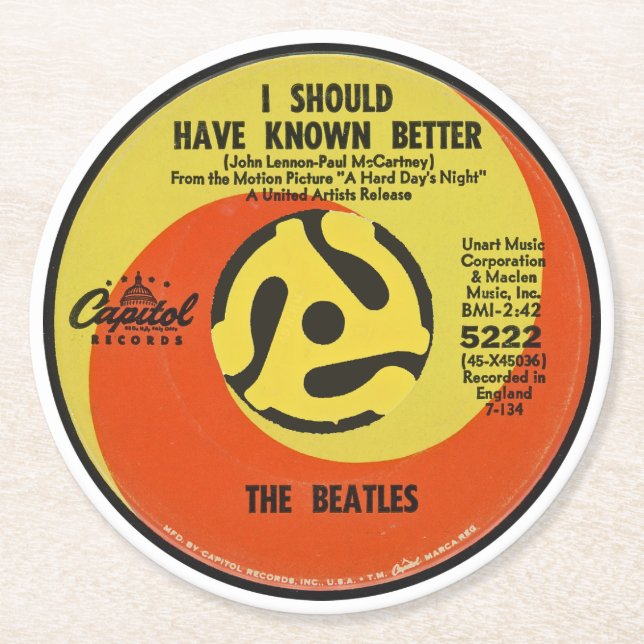 Posavasos Redondo De Papel Coaster - I Should Have Known Better (Anverso)