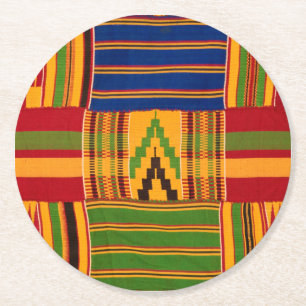 Posavasos Redondo De Papel Coasters de papel de impresión de Kente