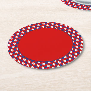 Posavasos Redondo De Papel COASTERS FIESTAS de 1 PULP, rojo, blanco, azul arg