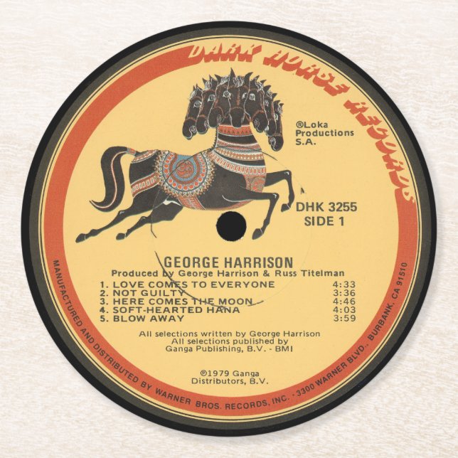 Posavasos Redondo De Papel Coasters - George Harrison (Anverso)