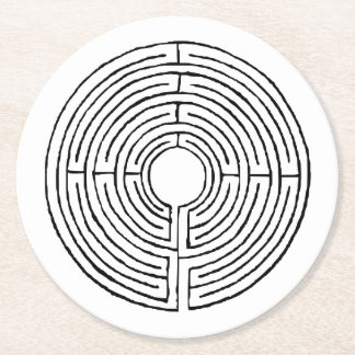 Posavasos Redondo De Papel Coasters Laberinto