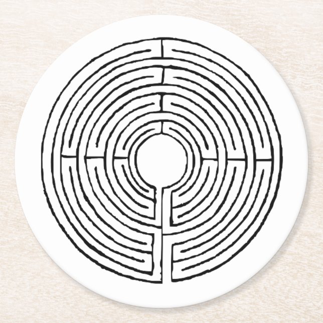 Posavasos Redondo De Papel Coasters Laberinto (Anverso)