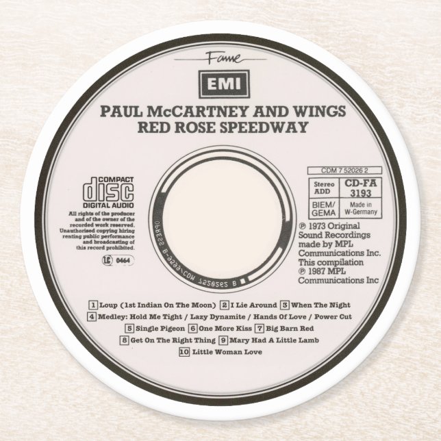 Posavasos Redondo De Papel Coasters - Red Rose (Anverso)