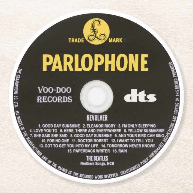 Posavasos Redondo De Papel Coasters - Revolver (Anverso)