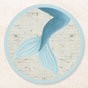 Posavasos Redondo De Papel Colección pintada de la sirena