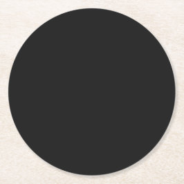 Posavasos Redondo De Papel Color negro único profesional | Clásico Elegante